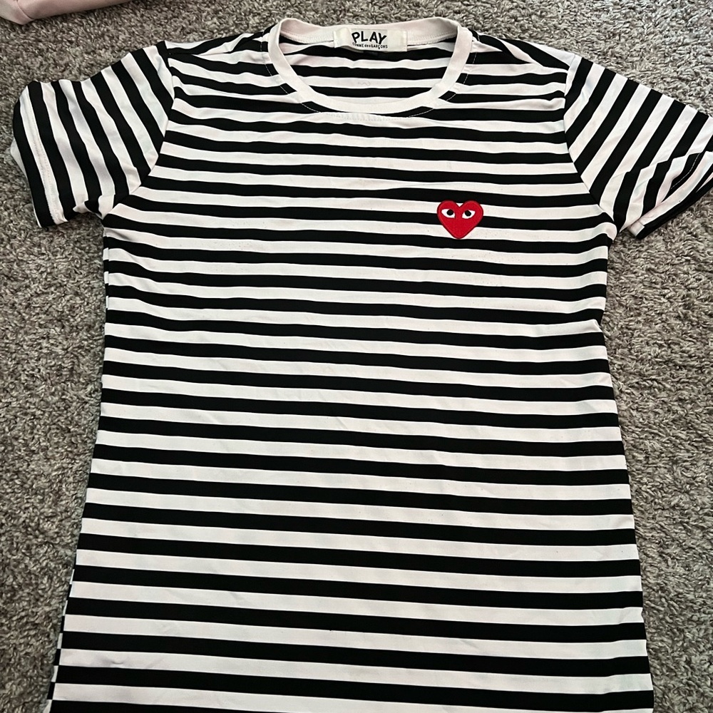 CDG stripped short sleeve tee
